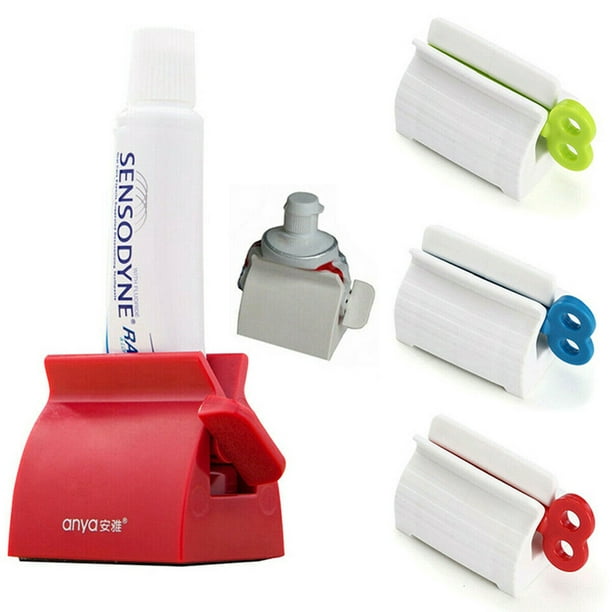 2 Pcs Plastic Toothpaste Tube Squeezer Easy Dispenser Rolling Holder Bathroom